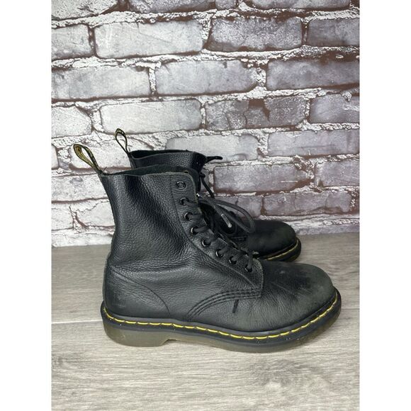 Dr Martens 8 Eyelet 13512 Combat Docs DM Boots Soft Leather Black Size 8 - 179 - Picture 12 of 16